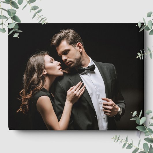 Photo Red Roses Calligraphy Script Wedding Gästebuch