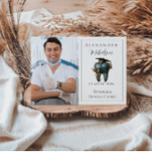 Photo Refined Blue Tooth Laurel Graduation Ankündigung