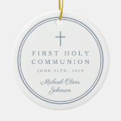 Photo Religious Cross Boy First Communion Keramik Ornament (Vorne)