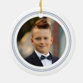 Photo Religious Cross Boy First Communion Keramik Ornament (Hinten)