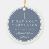 Photo Religious Cross Boy First Communion Keramik Ornament (Vorne)