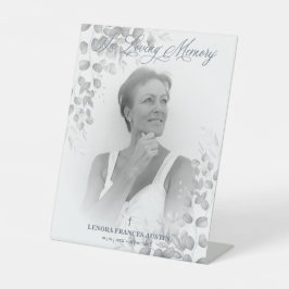 Photo Remembrance Service Dear Ones in Black White Sockelschild