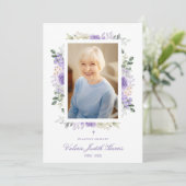 Photo Remembrance Service Dear Ones Purple Shades Einladung (Stehend Vorderseite)