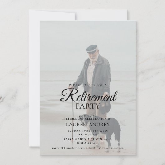 Photo Retirement Celebration Invitation Einladung (Vorderseite)