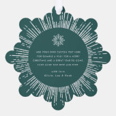 Photo retro sunburst pine green Christmas Ornament Karte (Rückseite)