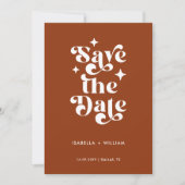Photo Retro Typography Wedding Save The Date Ankündigung (Vorderseite)