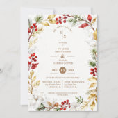 Photo Romantic Winter Nature Frame Wedding Einladung (Vorderseite)