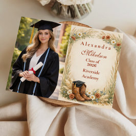 Photo Rustic Cowgirl Graduation Party Ankündigung