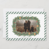 Photo Rustic Evergreen Bell Christmas Feiertagskarte (Vorderseite)