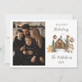 Photo Rustic Gingerbread Cabin Christmas Feiertagskarte (Vorderseite)