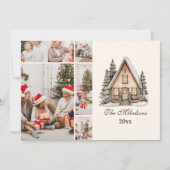 Photo Rustic Neutral Christmas Feiertagskarte (Vorderseite)