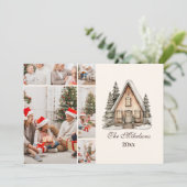 Photo Rustic Neutral Christmas Feiertagskarte (Stehend Vorderseite)