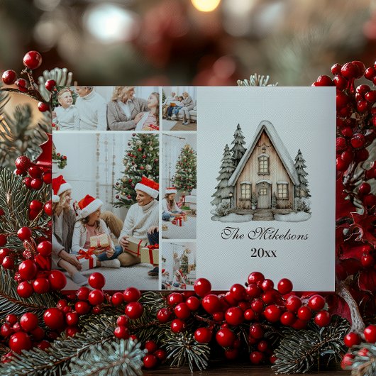 Photo Rustic Neutral Christmas Feiertagskarte