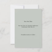 Photo Sage Green Graduation party Save the Date (Rückseite)