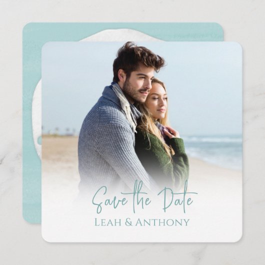 Photo Save the Date QR Code Beach Sand Dollar (Vorne/Hinten)