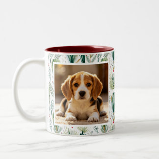 Photo Scandinavian Christmas Foliage Sage Green Zweifarbige Tasse