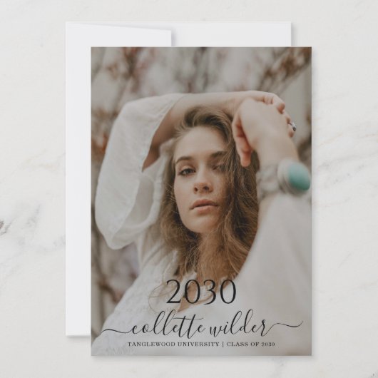 Photo Script Graduation Party Invitation Einladung (Vorderseite)