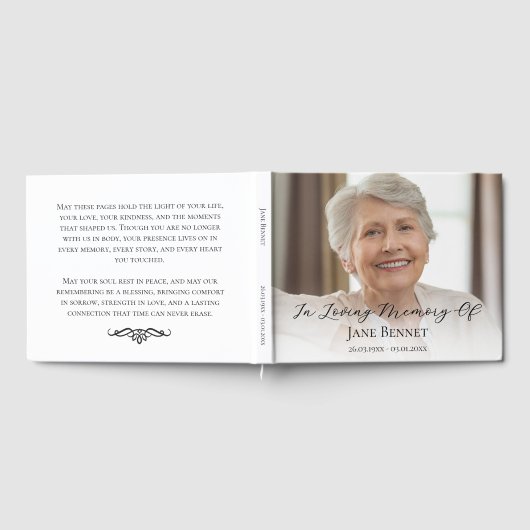 Photo Script In Loving Memory Memorial  Gästebuch (Voll)