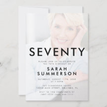 Photo Seventy Black White 70th Birthday