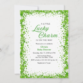 Photo Shamrock A Little Lucky Charm Baby Shower  Einladung