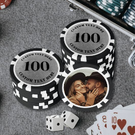 Photo Silver 100 Numbered Pokerchips