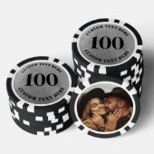 Photo Silver 100 Numbered Pokerchips (Stapel)