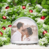 Photo Simple Modern Love Wedding Keepsake Couple Schneekugeln (Weihnachten)