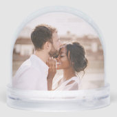 Photo Simple Modern Love Wedding Keepsake Couple Schneekugeln (Rückseite)