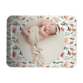 Photo & Simple White Text Unique Modern Keepsake  Magnet (Horizontal)