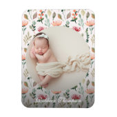 Photo & Simple White Text Unique Modern Keepsake  Magnet (Vertikal)