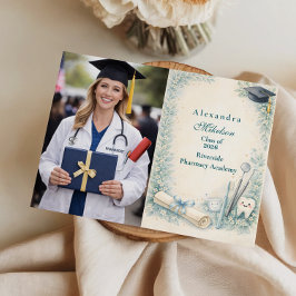 Photo Soft Blue White Coat Dentist Graduation  Ankündigung