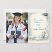Photo Soft Blue White Coat Dentist Graduation  Ankündigung (Vorderseite)