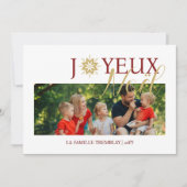 Photo Sophisticated French Exquisite Snowflake Feiertagskarte (Vorderseite)