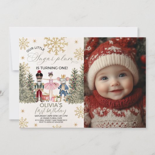Photo Sugar Plum Nutcracker Invite Einladung (Vorderseite)