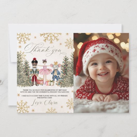 Photo Sugar Plum Nutcracker Thank You Einladung (Vorderseite)