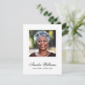 Photo sympathy bereavement white thank you card dankeskarte (Stehend Vorderseite)