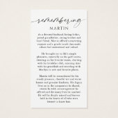 Photo Sympathy Funeral Remembrance Prayer Card (Rückseite)