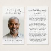 Photo Sympathy Memorial Remembrance Prayer Card (Vorne & Hinten)