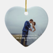Photo Template Our First Christmas Married Merry Keramik Ornament (Hinten)