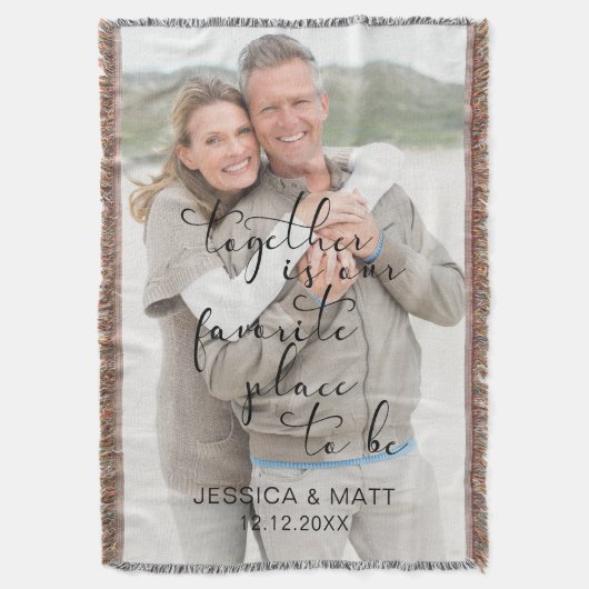 Photo Together is our Favorite Place to Be Decke (Vorderseite Vertikal)