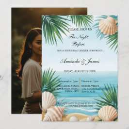 Photo Tropical Beach Rehearsal Dinner Invite Einladung