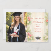 Photo Tropical Hibiscus Floral Graduation Ankündigung (Vorderseite)