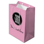 Photo Upload Sticker | Waterproof Square Label Mittlere Geschenktüte (Rückseite Schrägansicht)