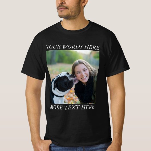 Photo Upload T-Shirt with Custom Text (Vorderseite)