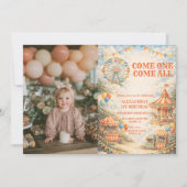Photo Vintage Carnival Circus Birthday Einladung (Vorderseite)