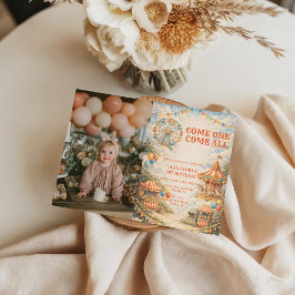 Photo Vintage Carnival Circus Birthday Einladung