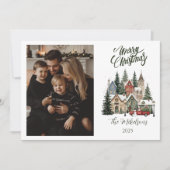 Photo Vintage Christmas Village Feiertagskarte (Vorderseite)