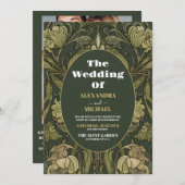 Photo Vintage Floral Art Nouveau Wedding Einladung (Vorne/Hinten)