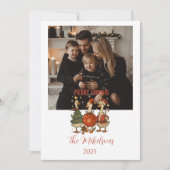Photo Vintage Goose Christmas Feiertagskarte (Vorderseite)