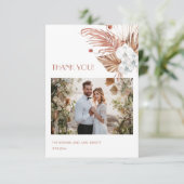 Photo | Watercolor Boho  Dankeskarte (Stehend Vorderseite)